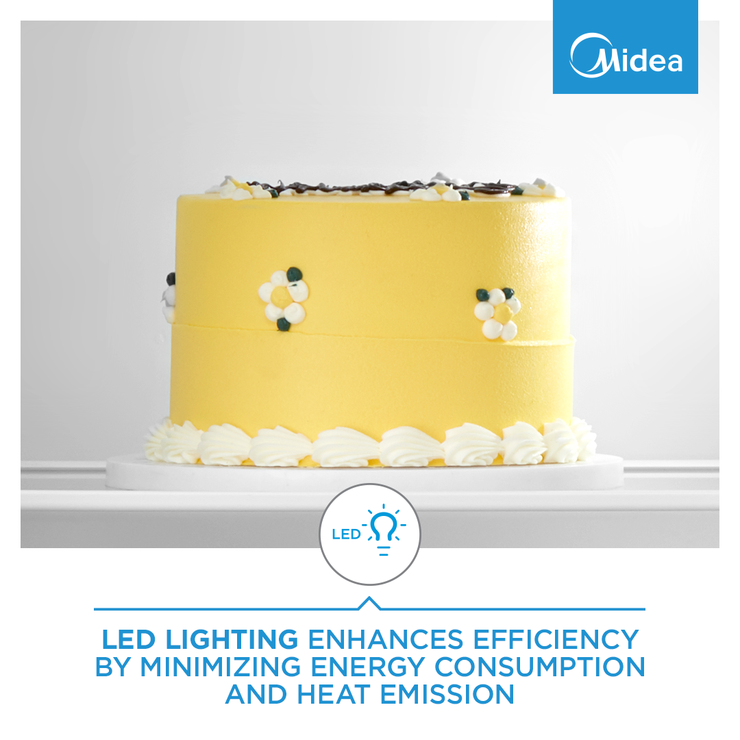 Midea 173L Top Freezer Fridge - LED light