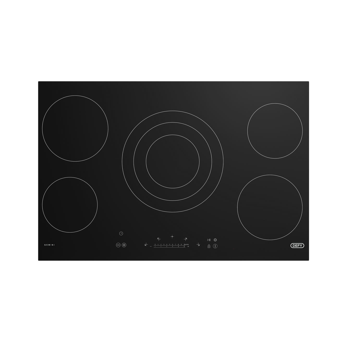 DHD514 90cm Gemini Vitroceramic Triple Zone Hob Black CP