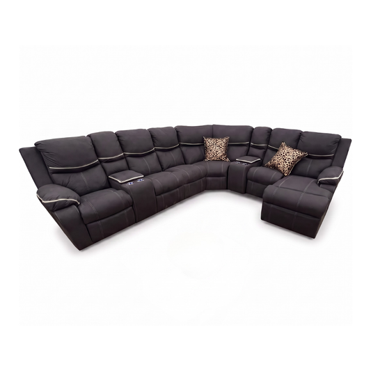 Soho Corner Lounge Suite - Brown + Cream