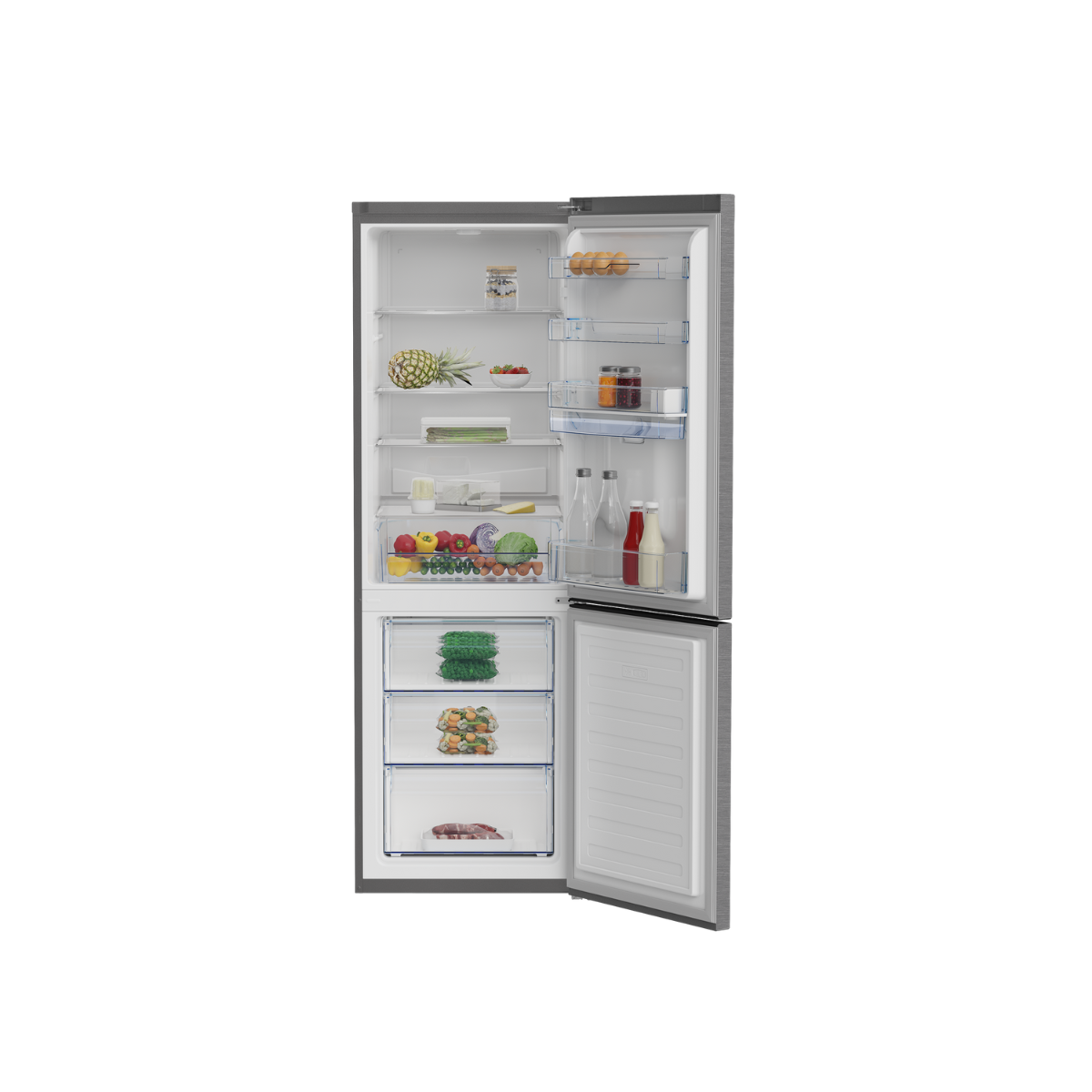 DAC645 60cm Fridge / Freezer WD Satin Metallic