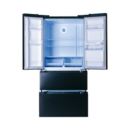 DFF440 83cm French Door Fridge - Black Brushed Metal Finish