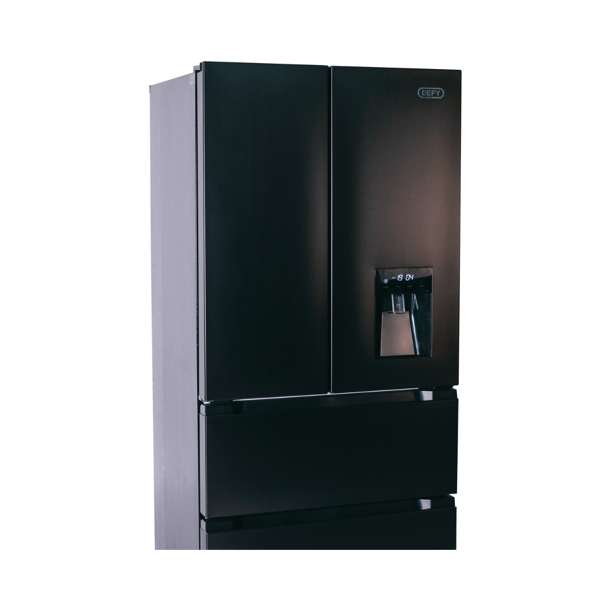 DFF440 83cm French Door Fridge - Black Brushed Metal Finish