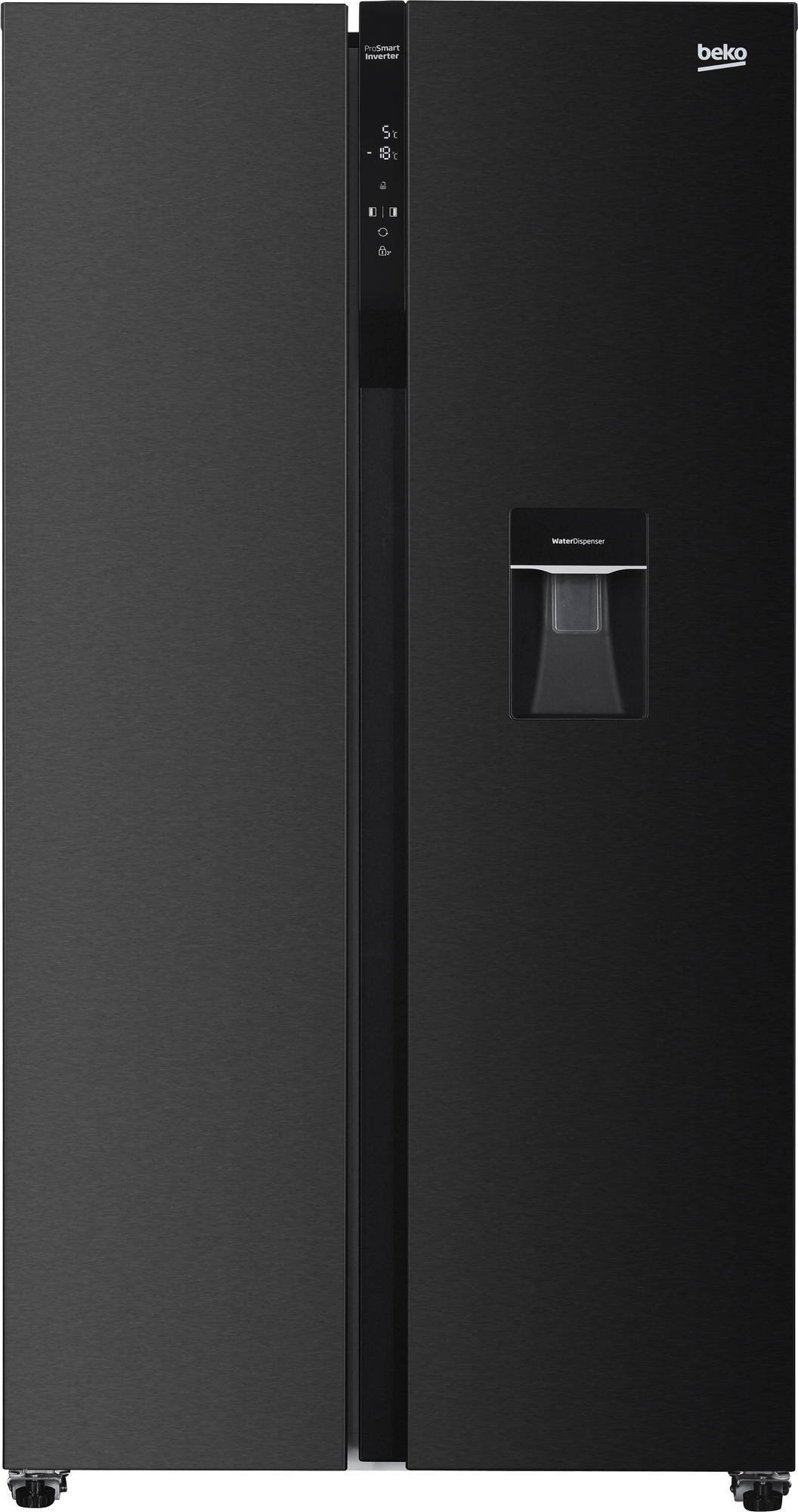 Beko 521L Dark Inox Side-by-Side Fridge Freezer