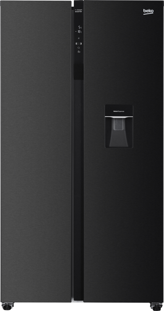 Beko 521L Dark Inox Side-by-Side Fridge Freezer