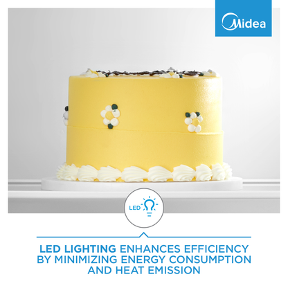 Midea 173L Top Freezer Fridge - LED light