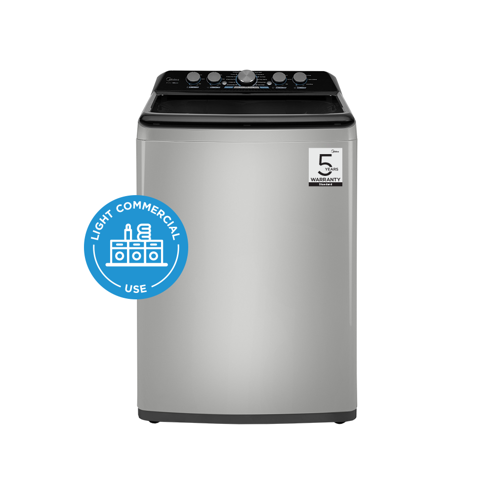 Midea 21kg Semi-Industrial Inverter Top Loader Washing Machine - Silver