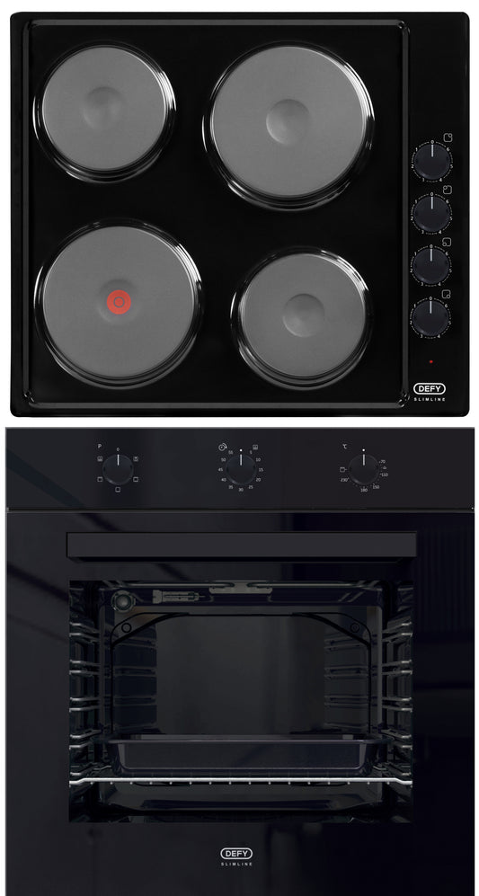 Defy Slimeline Oven and Hob Box Set - 60cm Oven + 4 Plate Hob - DCB838E
