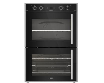 DBO767 70cm Gemini Double Oven ThermoFan+ & AirFire Black
