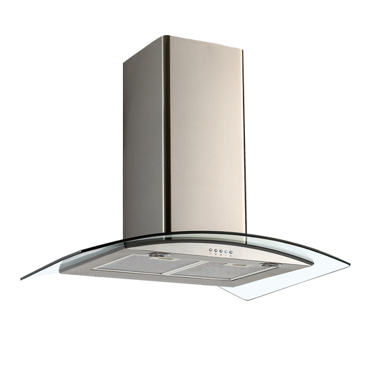 DCH321 90cm Curved Glass Hood Inox