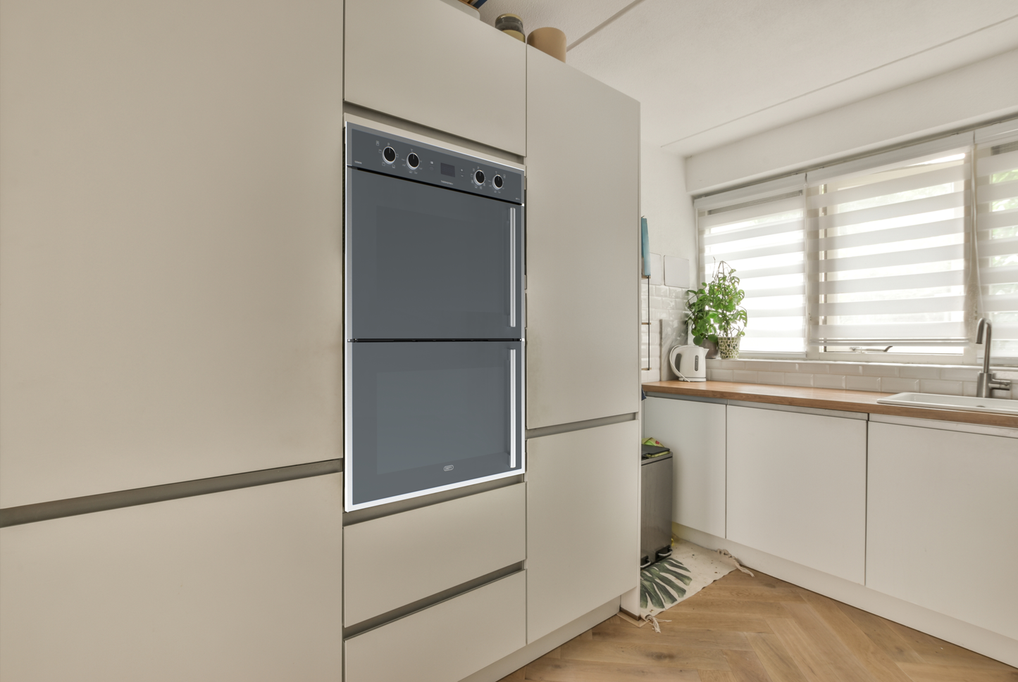 DBO768 70cm Gemini Double Oven ThermoFan+ & AirFire Mirror